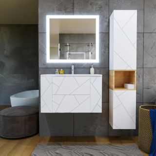 Тумба под раковину Бриклаер Кристалл 4627125415975 90 см белый